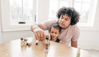 parent and child playing